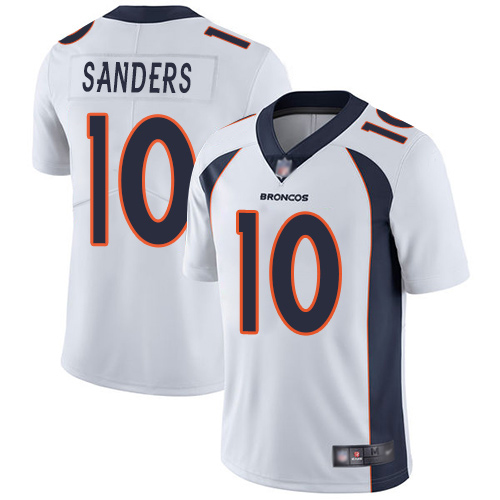 Men Denver Broncos #10 Emmanuel Sanders White Vapor Untouchable Limited Player Football NFL Jersey->denver broncos->NFL Jersey